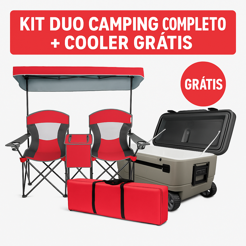 Kit Duo Camping con Sombrilla + Conservadora de Regalo