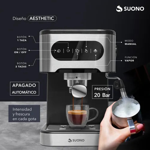 Cafetera Espresso Digital Suono Automática – Elegancia y Sabor en Cada Taza