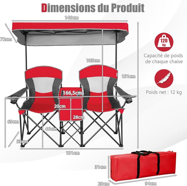Kit Duo Camping con Sombrilla + Conservadora de Regalo